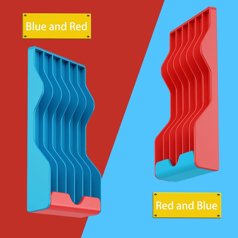 MINLI 2 PCS Nintendo Switch Game Case Holder, Nintendo Switch Game Organizer, Video Game Storage Organizer Stand Compatible with Nintendo Switch Game Holder, 2 Packs Can Hold 12 Games (Red and Blue) - Image 2